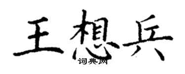 丁謙王想兵楷書個性簽名怎么寫