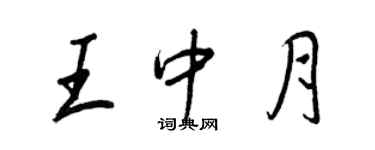 王正良王中月行書個性簽名怎么寫
