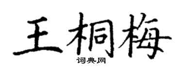 丁謙王桐梅楷書個性簽名怎么寫