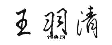 駱恆光王羽清行書個性簽名怎么寫