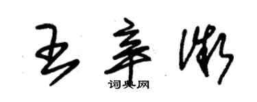 朱錫榮王辛微草書個性簽名怎么寫