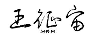 曾慶福王征宙草書個性簽名怎么寫
