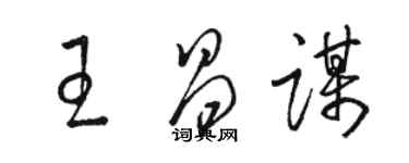 駱恆光王昌謀草書個性簽名怎么寫