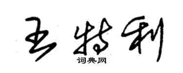 朱錫榮王特利草書個性簽名怎么寫