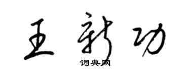 梁錦英王新功草書個性簽名怎么寫