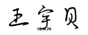 曾慶福王宇貝草書個性簽名怎么寫