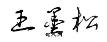 曾慶福王墨松草書個性簽名怎么寫