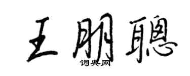 王正良王朋聰行書個性簽名怎么寫