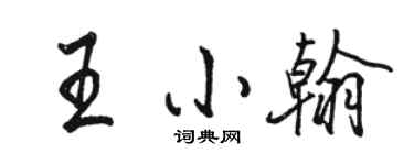 駱恆光王小翰行書個性簽名怎么寫