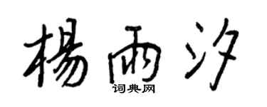 王正良楊雨汐行書個性簽名怎么寫
