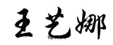 胡問遂王藝娜行書個性簽名怎么寫