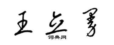 梁錦英王立曼草書個性簽名怎么寫