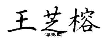 丁謙王芝榕楷書個性簽名怎么寫