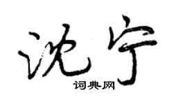 曾慶福沈寧行書個性簽名怎么寫