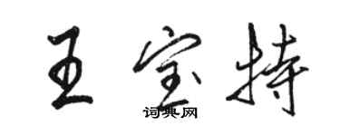 駱恆光王寶特行書個性簽名怎么寫