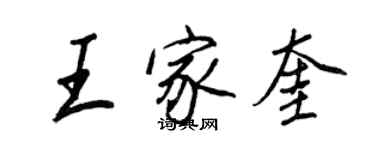 王正良王家奎行書個性簽名怎么寫