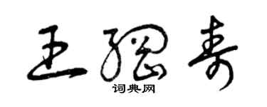 曾慶福王綱壽草書個性簽名怎么寫