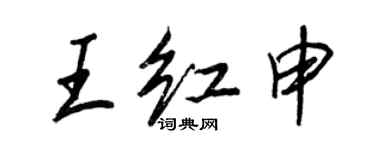 王正良王紅申行書個性簽名怎么寫
