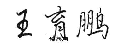 駱恆光王育鵬行書個性簽名怎么寫