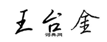王正良王台金行書個性簽名怎么寫