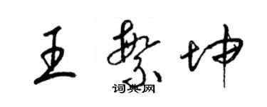 梁錦英王繁坤草書個性簽名怎么寫