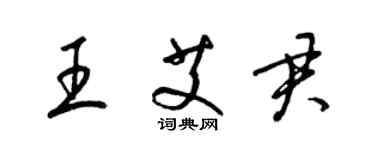 梁錦英王艾君草書個性簽名怎么寫