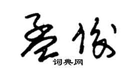 朱錫榮孟俊草書個性簽名怎么寫