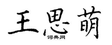 丁謙王思萌楷書個性簽名怎么寫