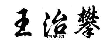 胡問遂王治攀行書個性簽名怎么寫