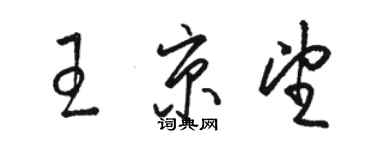 駱恆光王京望草書個性簽名怎么寫