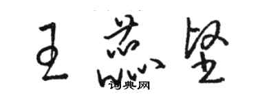 駱恆光王蕊堅草書個性簽名怎么寫