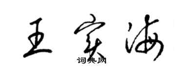 梁錦英王實海草書個性簽名怎么寫