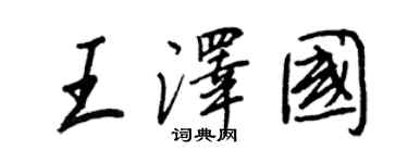 王正良王澤國行書個性簽名怎么寫