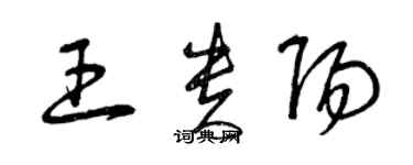 曾慶福王貴陽草書個性簽名怎么寫