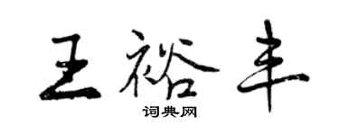 曾慶福王裕豐行書個性簽名怎么寫