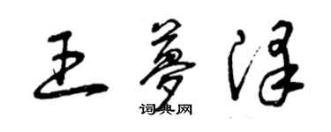 曾慶福王夢澤草書個性簽名怎么寫