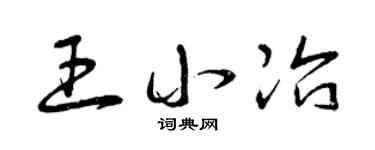 曾慶福王小冶草書個性簽名怎么寫