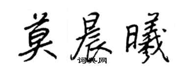 王正良莫晨曦行書個性簽名怎么寫