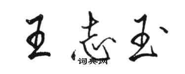 駱恆光王志玉行書個性簽名怎么寫