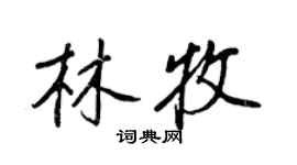 王正良林牧行書個性簽名怎么寫