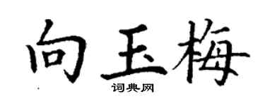 丁謙向玉梅楷書個性簽名怎么寫