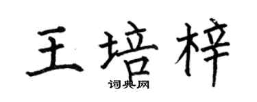 何伯昌王培梓楷書個性簽名怎么寫