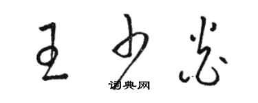 駱恆光王少炎草書個性簽名怎么寫