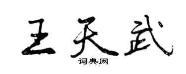 曾慶福王天武行書個性簽名怎么寫