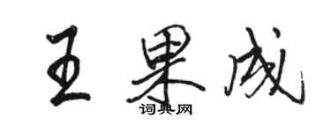 駱恆光王果成行書個性簽名怎么寫