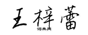 王正良王梓蕾行書個性簽名怎么寫