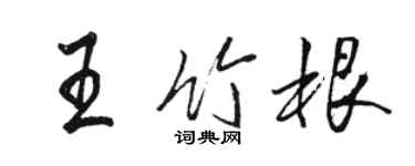 駱恆光王竹根行書個性簽名怎么寫