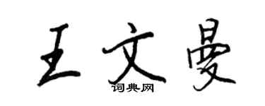 王正良王文曼行書個性簽名怎么寫