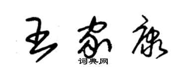 朱錫榮王家康草書個性簽名怎么寫