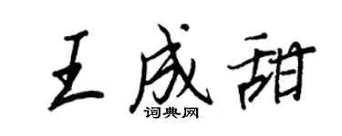 王正良王成甜行書個性簽名怎么寫